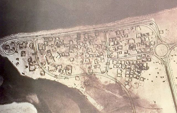 لقطة جوية لمنطقة الخان في الشارقة عام 1968